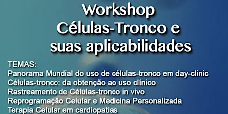Imagem principal do evento Workshop Células-Tronco e suas Aplicabilidades