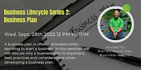 Business Lifecycle Series 2:  Business Plan