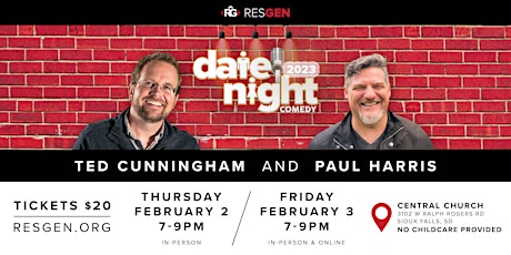 Date Night Comedy 2023 (IN-PERSON TICKETS - Central Church, Sioux Falls)