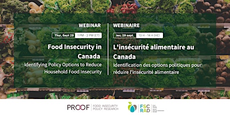 [Webinar] Identifying Policy to Reduce Household Food Insecurity in Canada