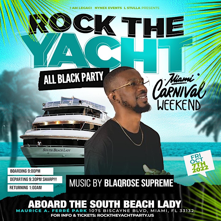 ROCK THE YACHT 2022 ANNUAL ALL BLACK YACHT PARTY MIAMI CARNIVAL image