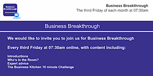 Business Breakthrough - On Line networking primary image