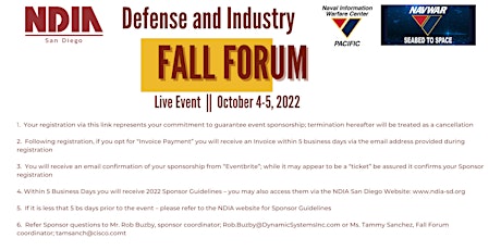 NDIA San Diego Defense and Industry Fall Forum 2022-SPONSOR ONLY