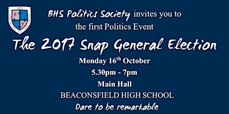 BHS Politics Society Event: The 2017 Snap General Election primary image