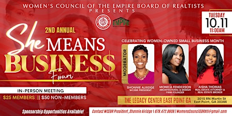 Women's Council of Empire Board of Realtist "She Means Business" Forum