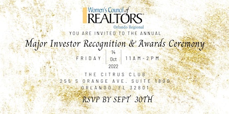 Major Investor Recognition &  Awards Ceremony