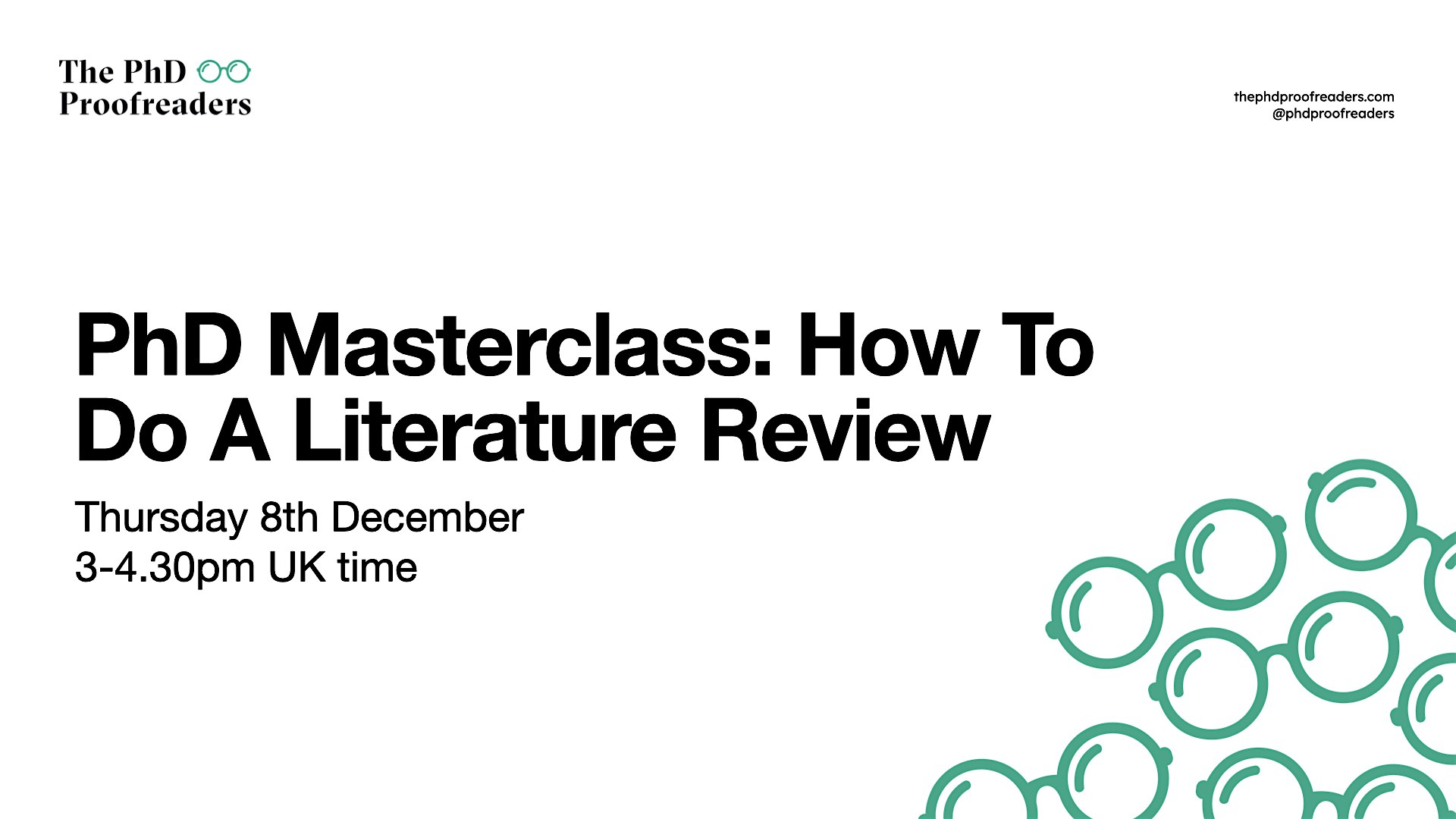 PhD Masterclass: How to Do A Literature Review – December 2022