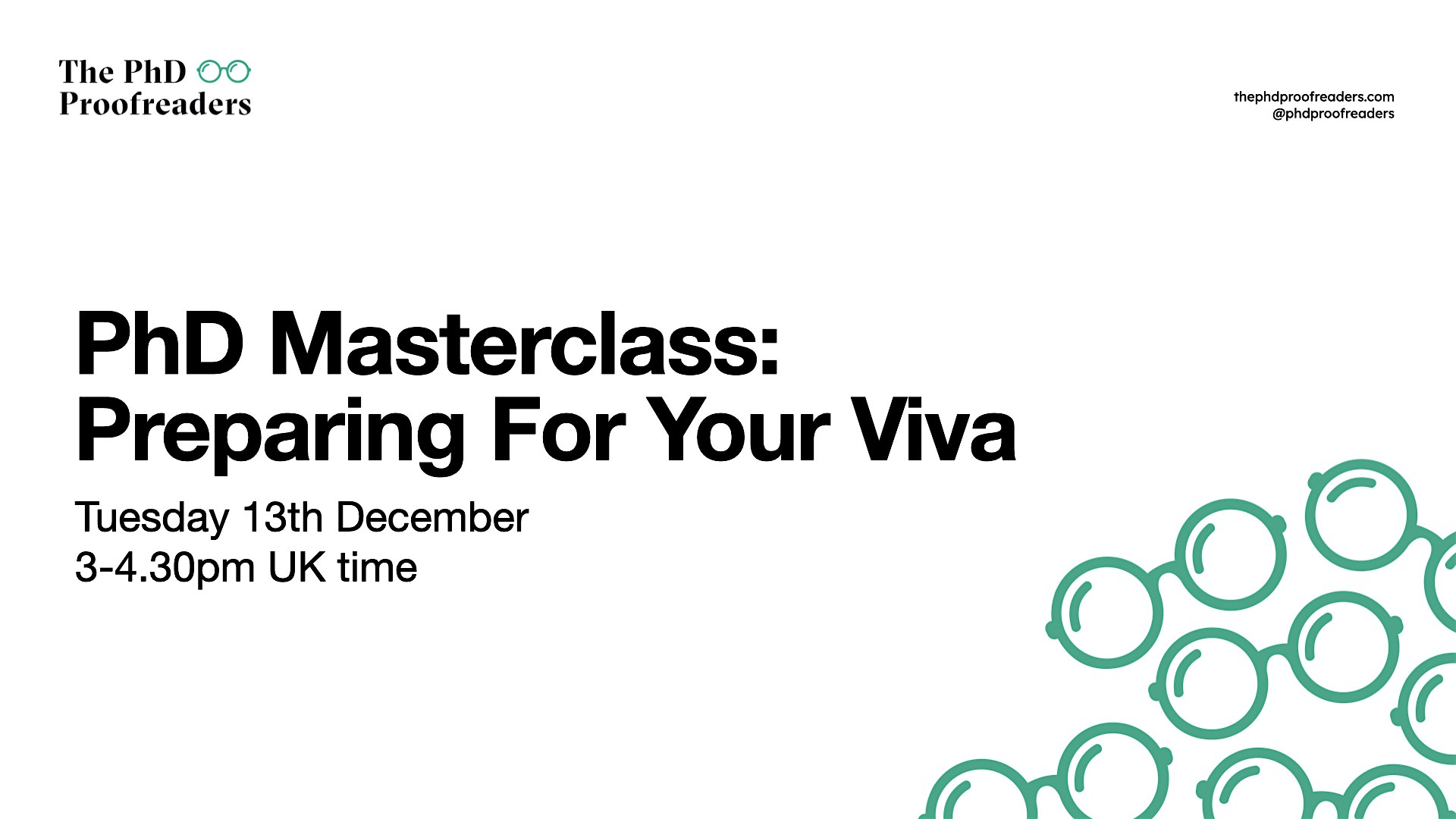 PhD Masterclass: Preparing For Your Viva