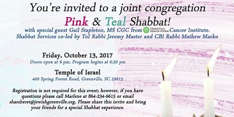  BREAST AND OVARIAN CANCER COMMUNITY  PINK AND TEAL SHABBAT primary image