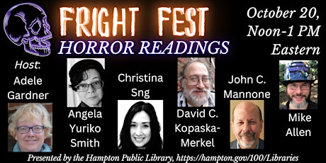 FRIGHT FEST Horror Readings: Thurs., Oct. 20, Noon-1 PM EST