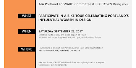 Bike Tour Hosted by ForWARD & BIKETOWN primary image