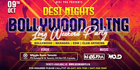 Bollywood Bling -  Bollywood Rave Nightlife Experience in Downtown Toronto