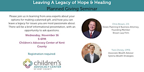 Leaving a Legacy of Hope and Healing- A Planned Giving Seminar
