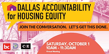 Dallas Accountability for Housing Equity: Virtual Community Conversation #6 primary image