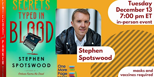 Stephen Spotswood celebrates the release of SECRETS TYPED IN BLOOD
