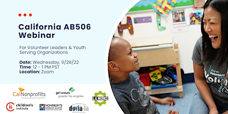 AB506 Webinar for Volunteer Leaders & Youth Serving Organizations