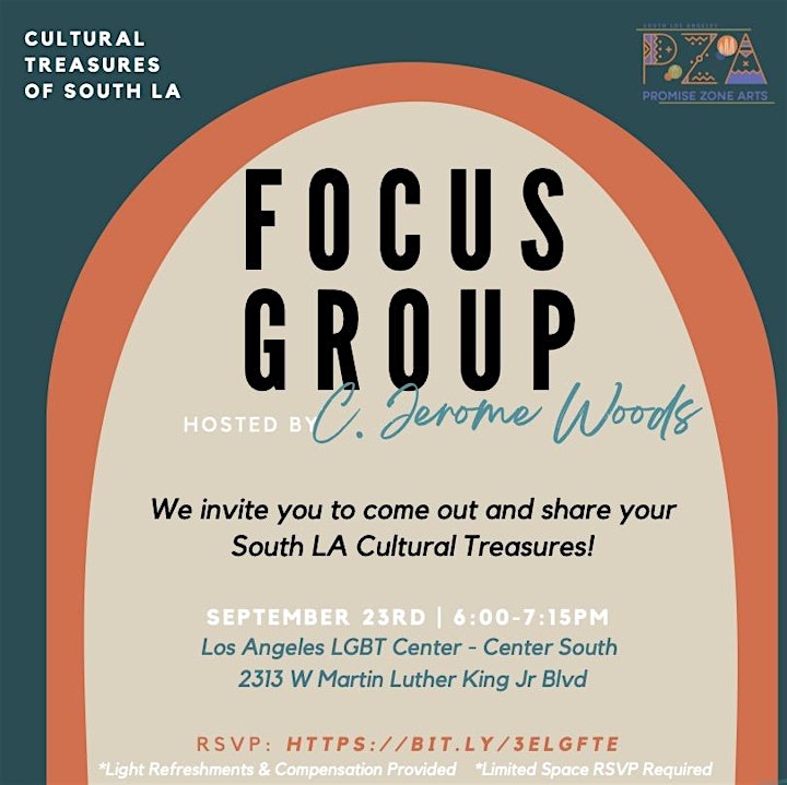 Cultural Treasures of South LA Focus Group, Hosted by C. Jerome Woods image