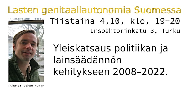 Avoin infoilta: Lasten genitaaliautonomia Suomessa