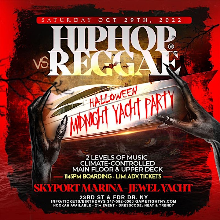 Hip Hop vs Reggae® NYC Halloween Saturday Midnight Jewel Skyport Marina image