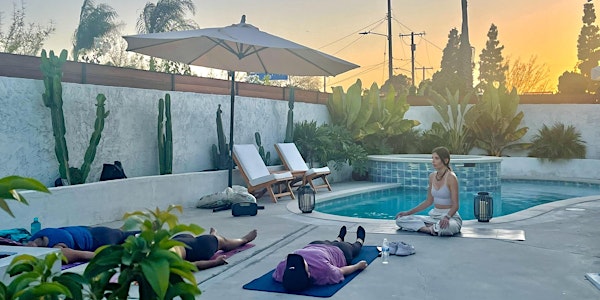 Poolside Bliss Yoga & Meditation in Sunset | Post-yoga Jacuzzi Available