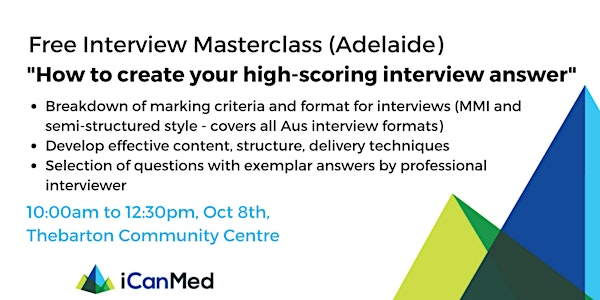 Free iCanMed Interview Masterclass (Adelaide)