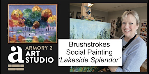 Brushstrokes Social Painting - 'Lakeside Splendor'