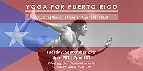 Yoga for Puerto Rico: Fundraiser for Hurricane Fiona Relief