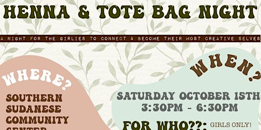 Henna & Tote Bag Night (Youth Event)