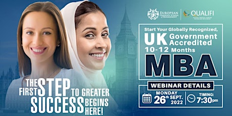 Free  UK MBA Webinar - KSA & Bahrain - 26 September 2022