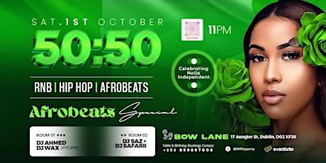 50/50 -  Afrobeats Special at Bow Lane Social.