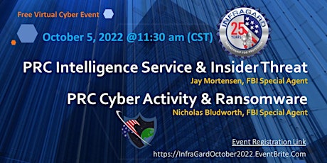 Houston InfraGard Defense Industrial Base Free Virtual Event – Oct. 5, '22