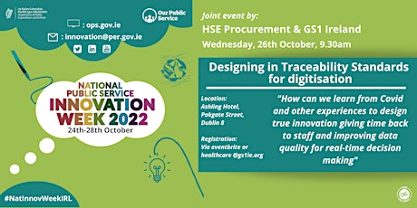 HSE  Procurement & GS1 Ireland:  Public Sector Innovation Week.