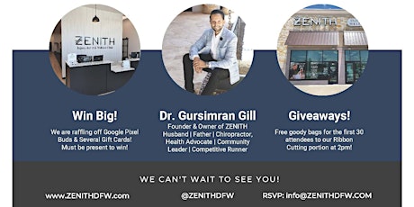 ZENITH Injury Relief & Wellness Clinic Grand Opening and Ribbon Cutting