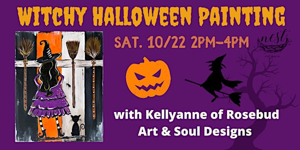 Witchy Halloween Painting with Kellyanne of  Rosebud Art & Soul  Designs