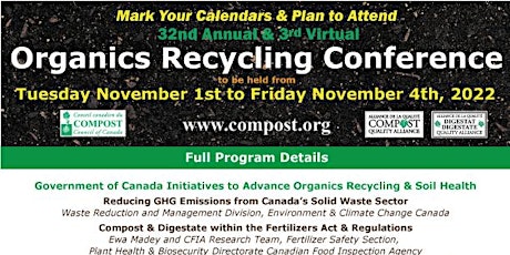 32nd Annual & 3rd Virtual Organics Recycling Conference