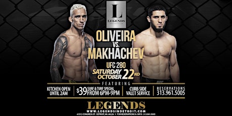 UFC 280:  Oliveira  vs. Makhachev at Michigan's premier club!