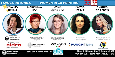 Women in 3D Printing - ITALIA: 15 Ottobre 2022 presso BI-MU