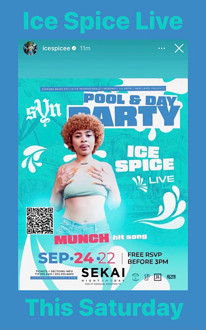 Icespice "munch" LIVE at  Sekai Beach Club | #SynSaturdays @SekaiHou image