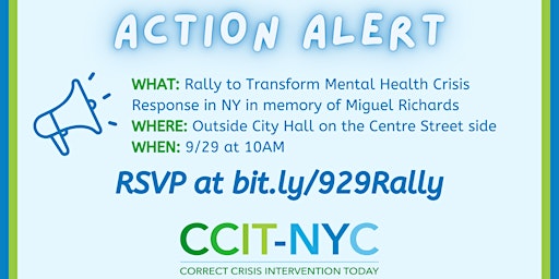 CCIT-NYC Rally to Transform Mental Health Crisis Response in NYC