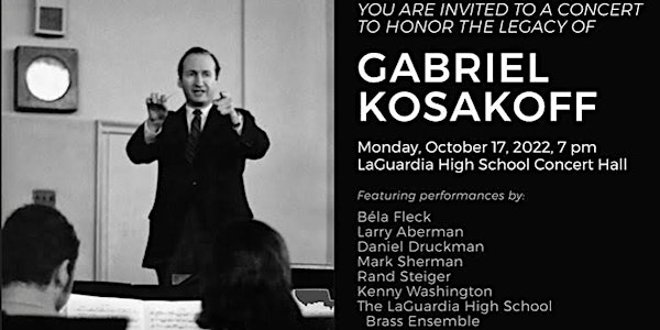 Gabriel Kosakoff Memorial Concert, October 17