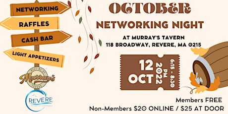 Revere Chamber of Commerce October Networking Night at Murray's Tavern