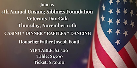 4th Annual Unsung Siblings Foundation Gala & Casino Night