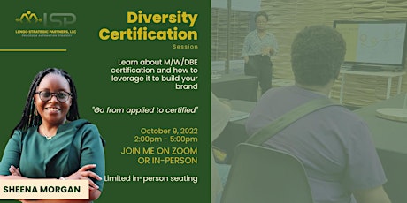Diversity Certification Session (In-Person & Virtu
