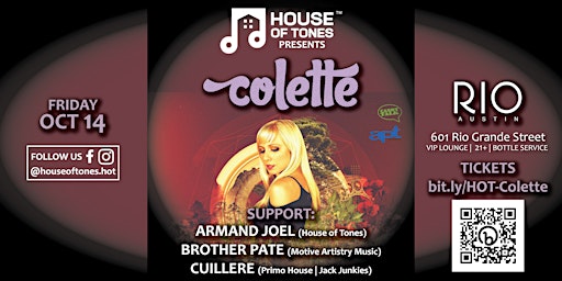 House of Tones Presents: Colette (ACL Weekend)