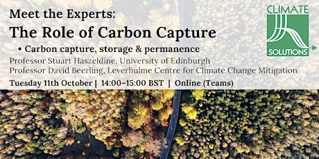 Climate Solutions | Meet the Experts | The Role of Carbon Capture