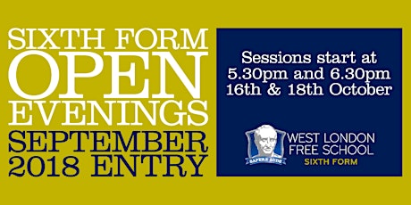 West London Free School Sixth Form Open Evenings for 2018 Entry primary image