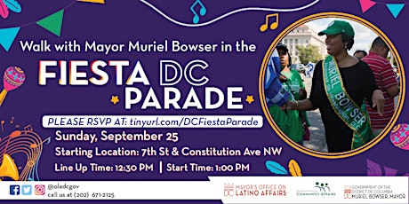 Walk with Mayor Muriel Bowser in the 2022 Fiesta DC Parade