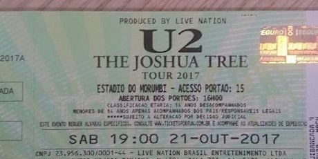 Imagem principal do evento Ingresso U2 - 21/10