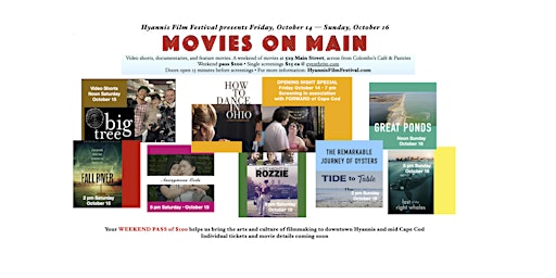 PATRON PASS for Hyannis Film Festival weekend of Movies on Main
