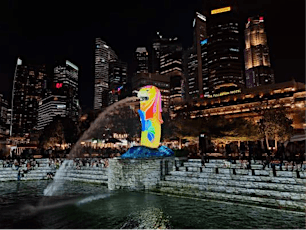 Bright lights of Singapore's city skyline